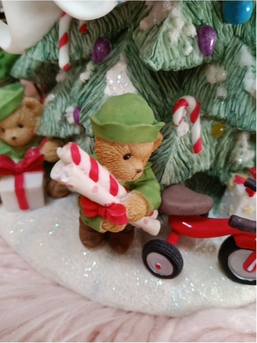 Cherished Teddies Lighted Christmas Tree Plays Tune We Wish You Merry Christmas - Picture 10 of 16